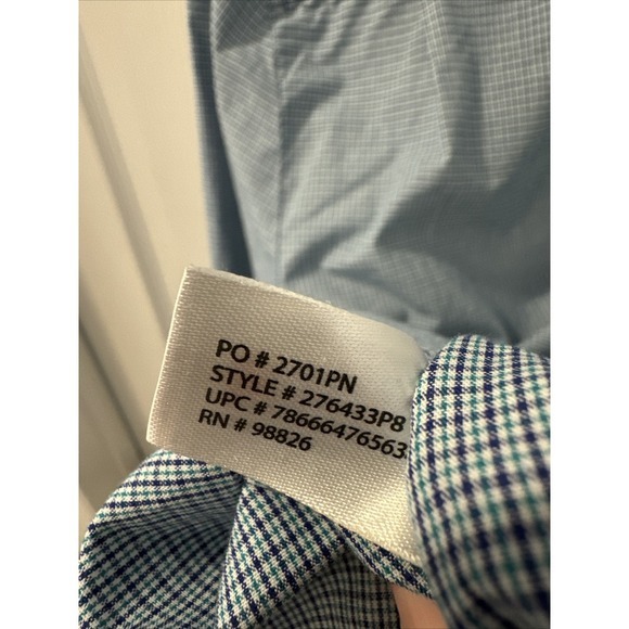 U.S. Polo Assn Women's Sz XL button Pony‎ LOGO OXFORD Blue Plaid long sleeve - Picture 8 of 8